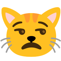 A cartoon cat emoji giving side-eye