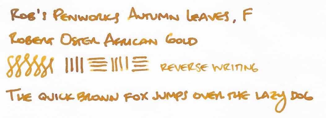 Pen and Ink Highlight: Rob's Penworks Autumn Leaves and Robert Oster African Gold